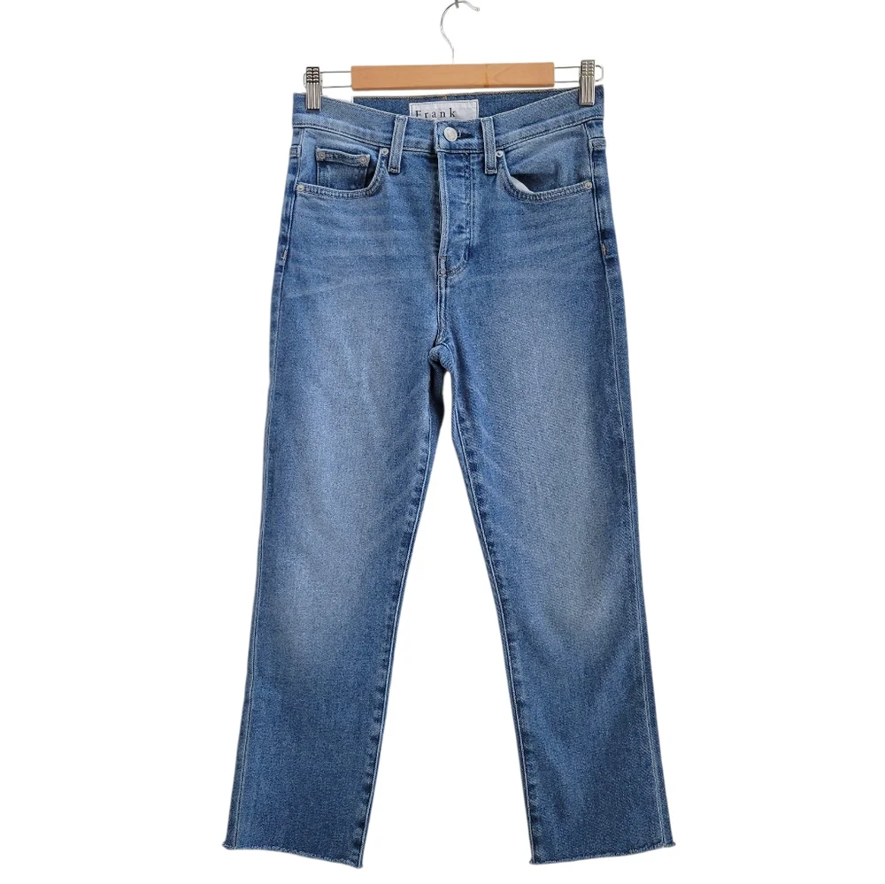Frank & Eileen Cork‎ Jeans Size 26 Blue Straight Crop Raw Hem Denim